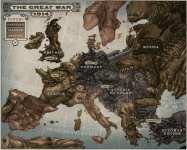 Карта Европы в Первую Мировую Войны